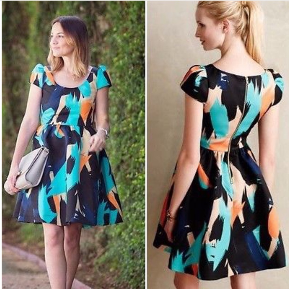 Anthropologie Fit & Flare Multicolor Dress